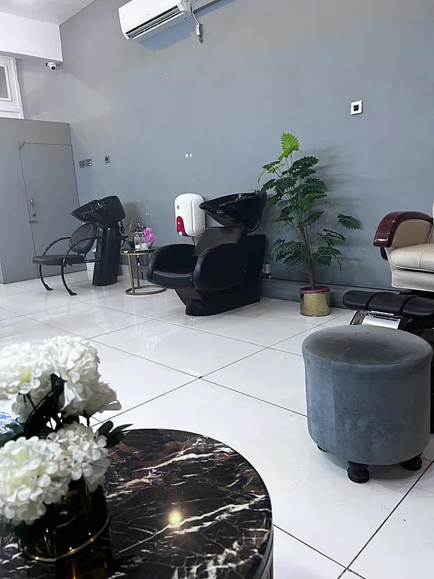 Hair wash stations at Aqsa Danish Salon